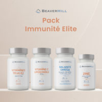 Pack de 4 produits : Vitamine C liposomale 500 mg, Vitamines D3/K2, Balance Omega, Zinc 15 mg beaverhill.fr